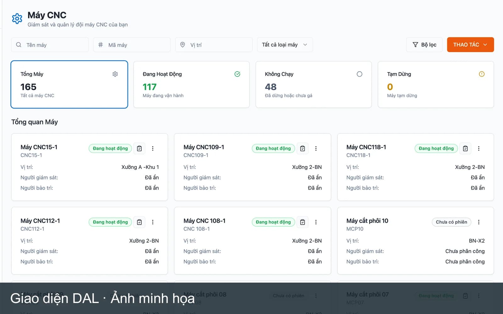 Từ bảng Excel đến theo dõi máy theo ca